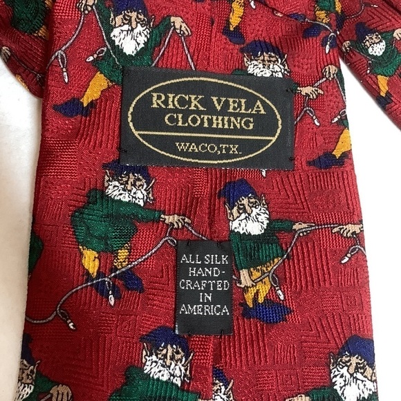 NWT Rick Vela 100% Hand Crafted Silk Ghome Graphic Dress Tie - Picture 6 of 6